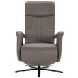 RELAXSESSEL in Leder Graubraun  - Graubraun/Schwarz, Design, Leder/Metall (71/112/83cm) - Dieter Knoll