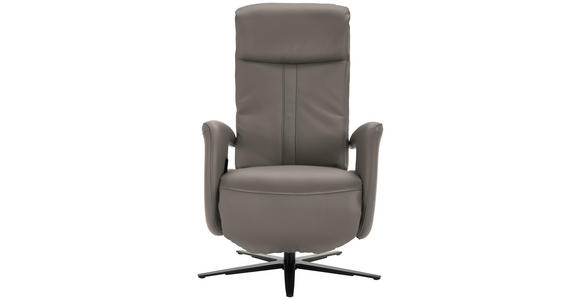 RELAXSESSEL in Leder Graubraun  - Graubraun/Schwarz, Design, Leder/Metall (71/112/83cm) - Dieter Knoll