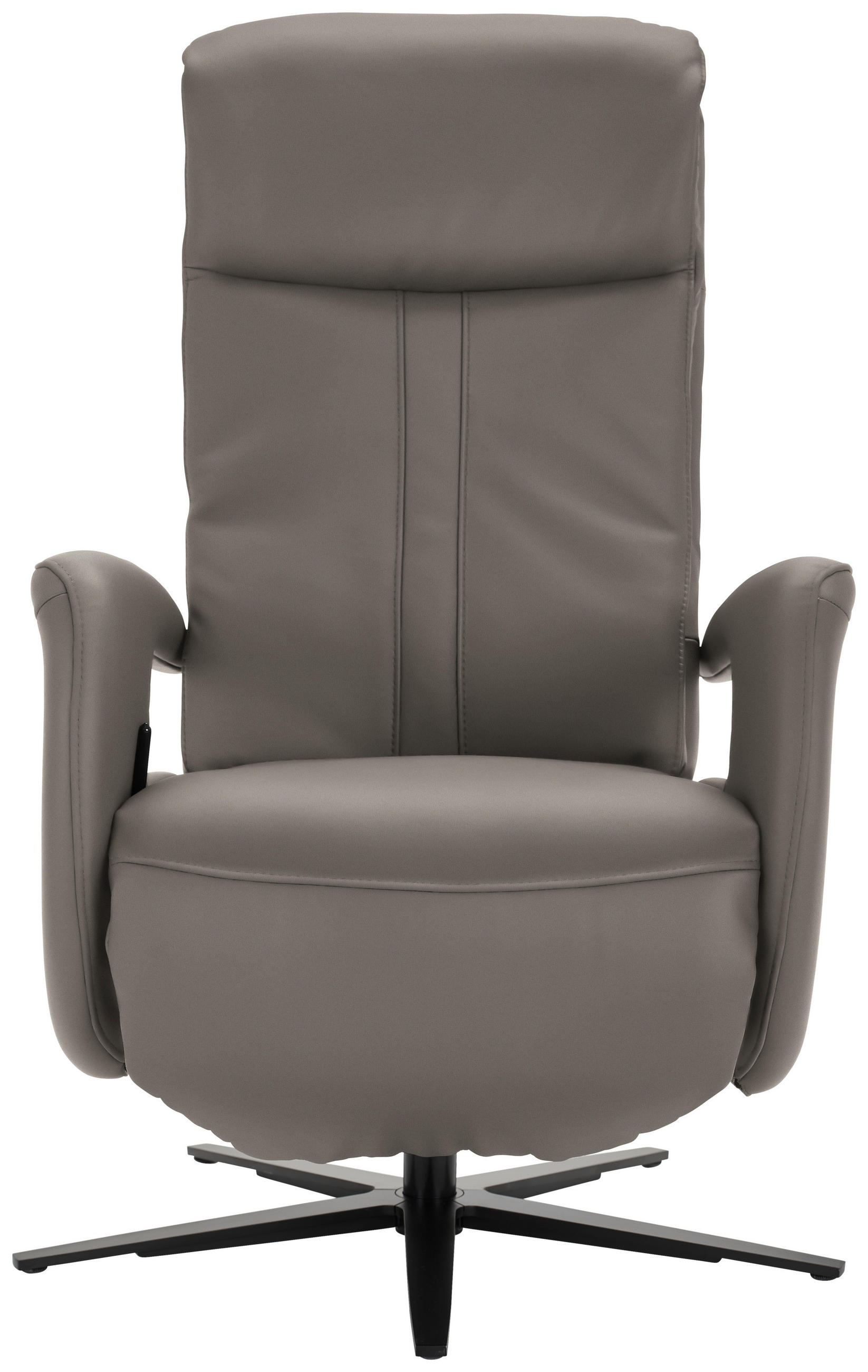 RELAXSESSEL in Leder Graubraun  - Graubraun/Schwarz, Design, Leder/Metall (71/112/83cm) - Dieter Knoll