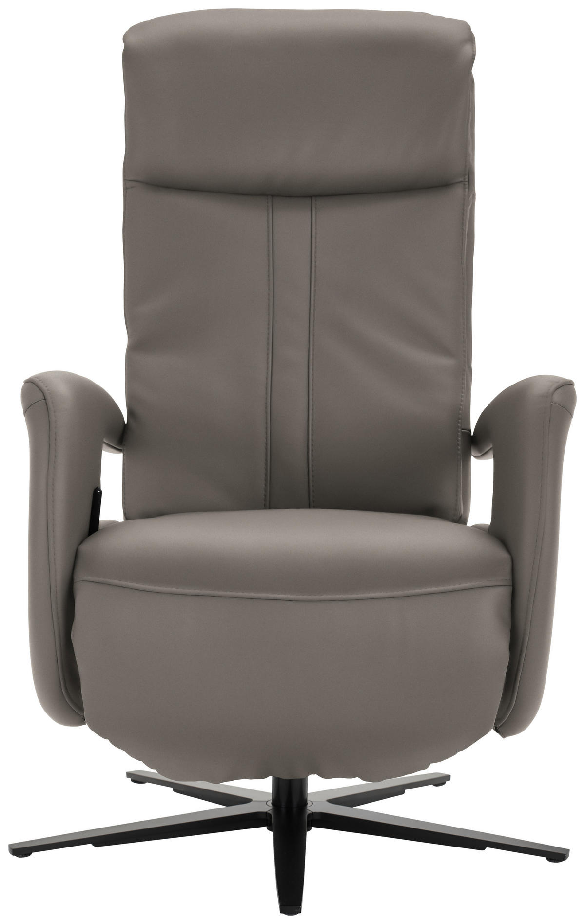 RELAXSESSEL in Leder Graubraun  - Graubraun/Schwarz, Design, Leder/Metall (71/112/83cm) - Dieter Knoll