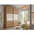 SCHWEBETÜRENSCHRANK 200/222/68 cm 2-türig Weiß, Eiche Artisan  - Alufarben/Eiche Artisan, Holzwerkstoff/Metall (200/222/68cm) - Moderano