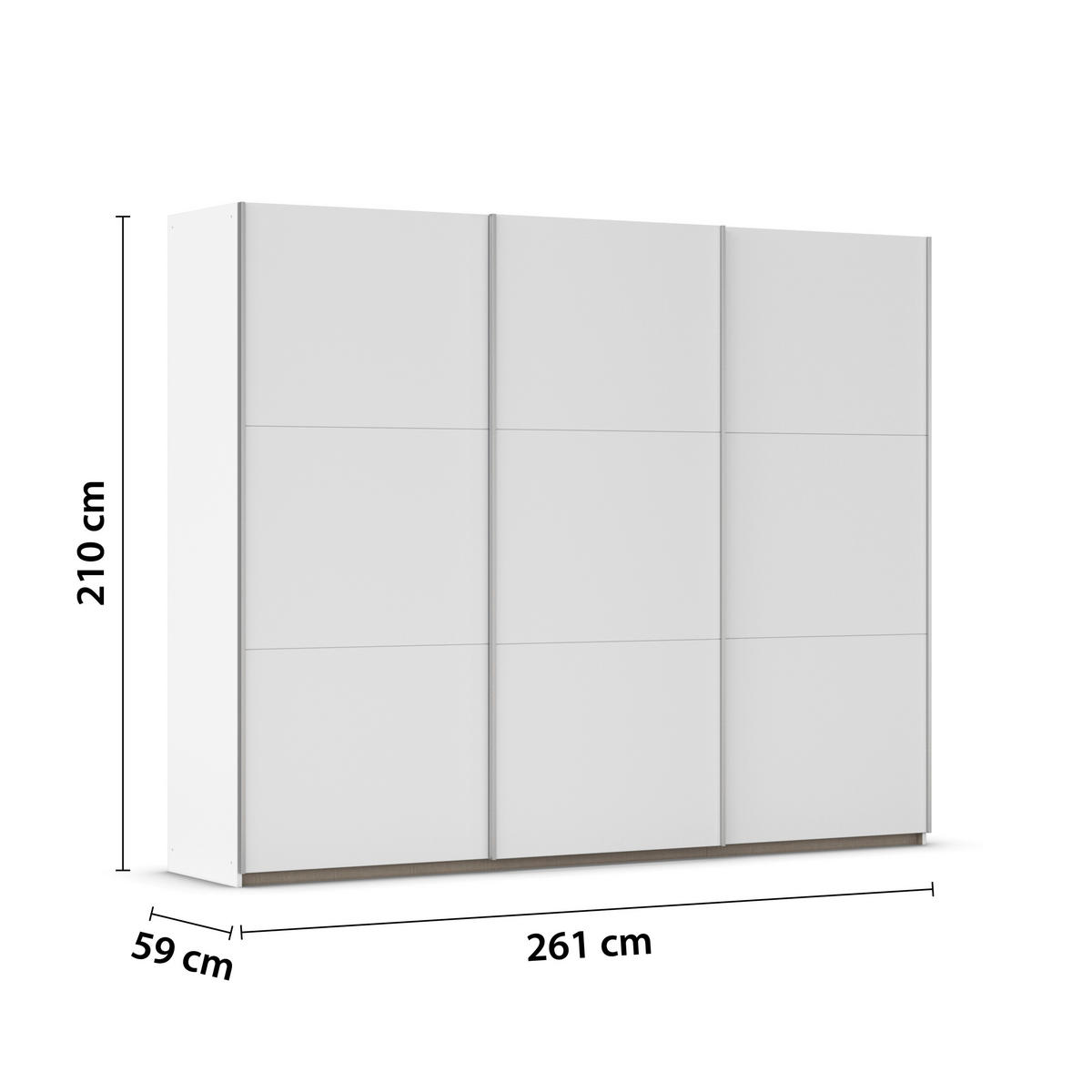 SCHWEBETÜRENSCHRANK Weiss  - Weiss, Trend, Holzwerkstoff/Metall (261/210/59cm) - Rauch Möbel