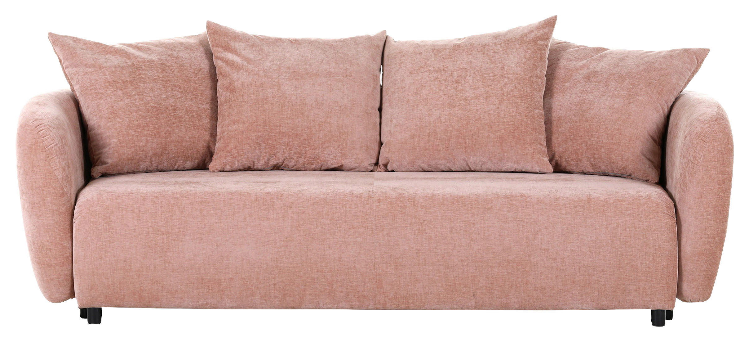 SCHLAFSOFA in Flachgewebe Altrosa  - Schwarz/Altrosa, Konventionell, Kunststoff/Textil (250/74/108cm) - Carryhome