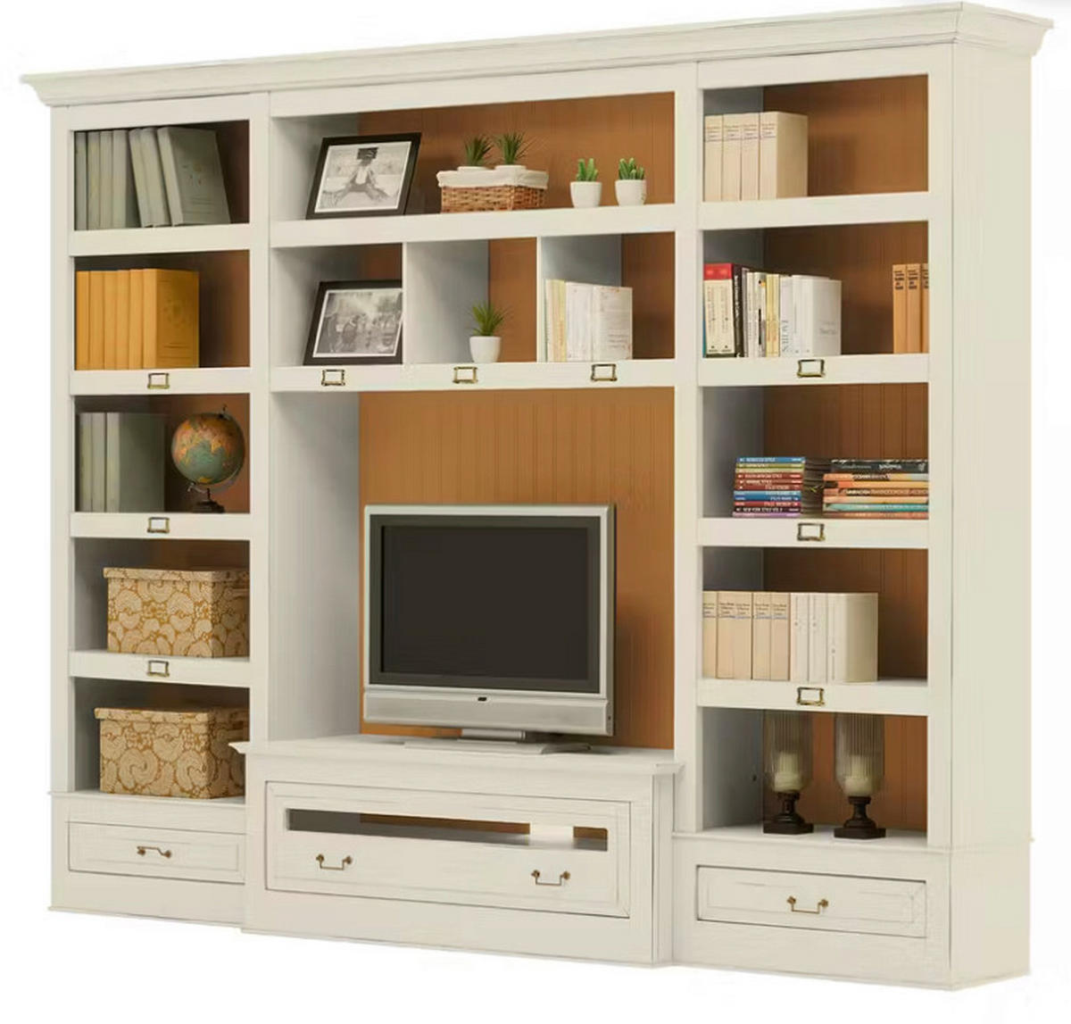 WOHNWAND UrbanClass 2-teilig  in Weiß, Currygelb  311/238,5/52-46,5 cm  - Currygelb/Bronzefarben, LIFESTYLE, Holz/Metall (311/238,5/52-46,5cm) - Livetastic