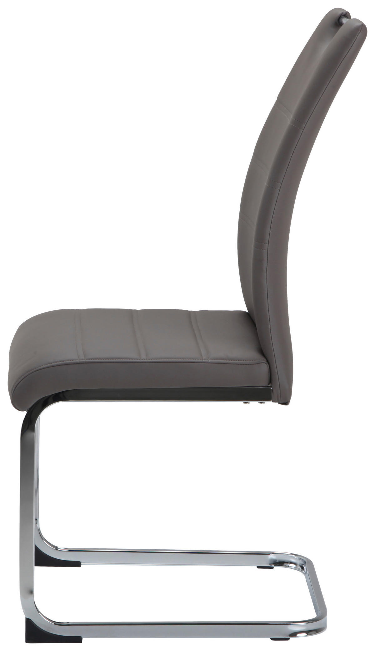 SCHWINGSTUHL  in Stahl Lederlook  - Taupe/Chromfarben, Design, Textil/Metall (42/99/56cm) - P & B