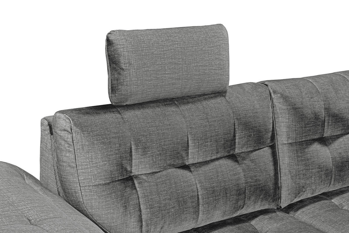 ECKSOFA in Mikrovelours Grau  - Schwarz/Grau, Konventionell, Kunststoff/Textil (283/217cm) - MID.YOU