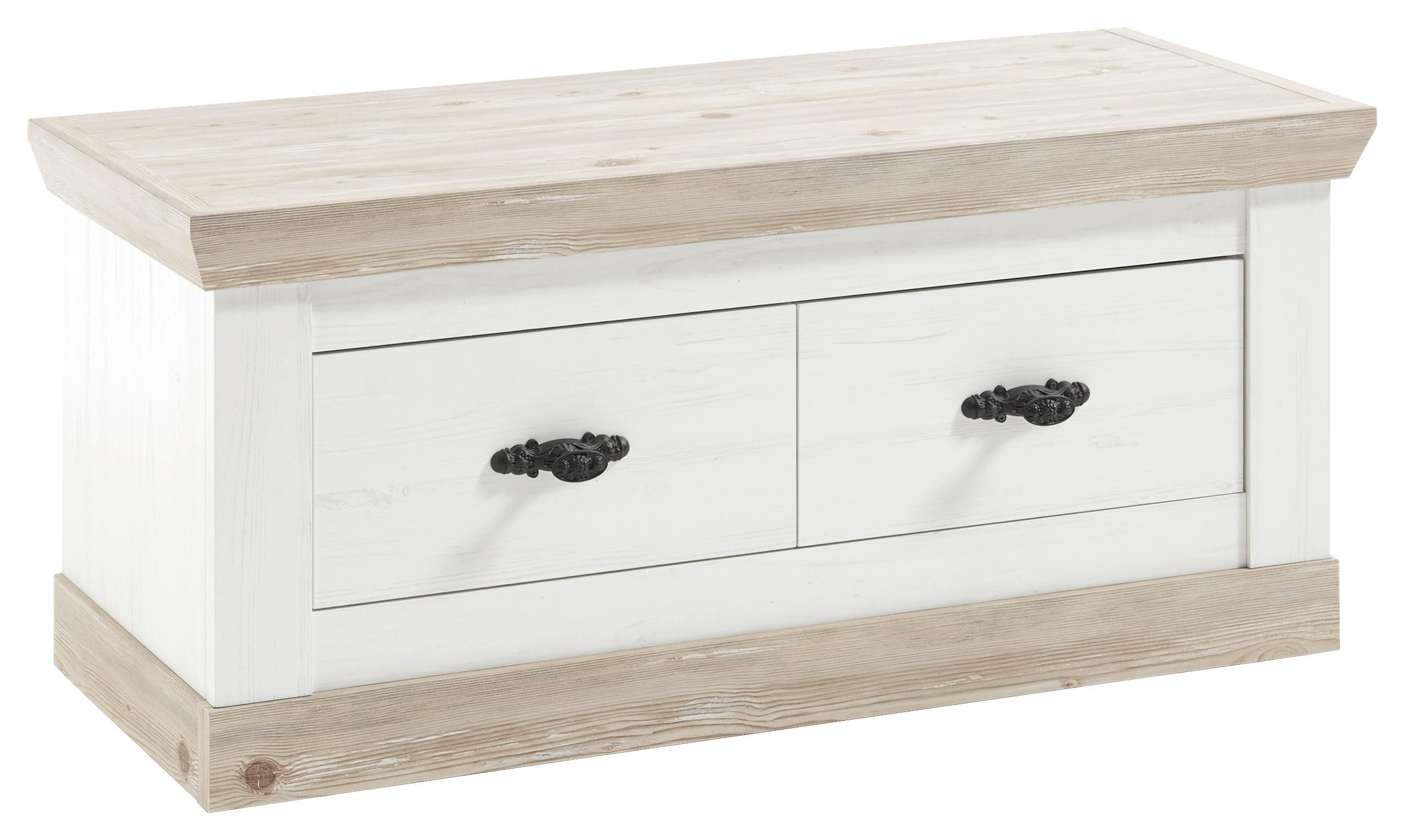 GARDEROBENBANK - Hellbraun/Schwarz, Design, Metall (107/50/45cm) - MID.YOU