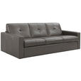 SCHLAFSOFA Bard in Echtleder Grau  - Hellgrau/Schwarz, KONVENTIONELL, Leder/Kunststoff (206/81/96cm) - Novel