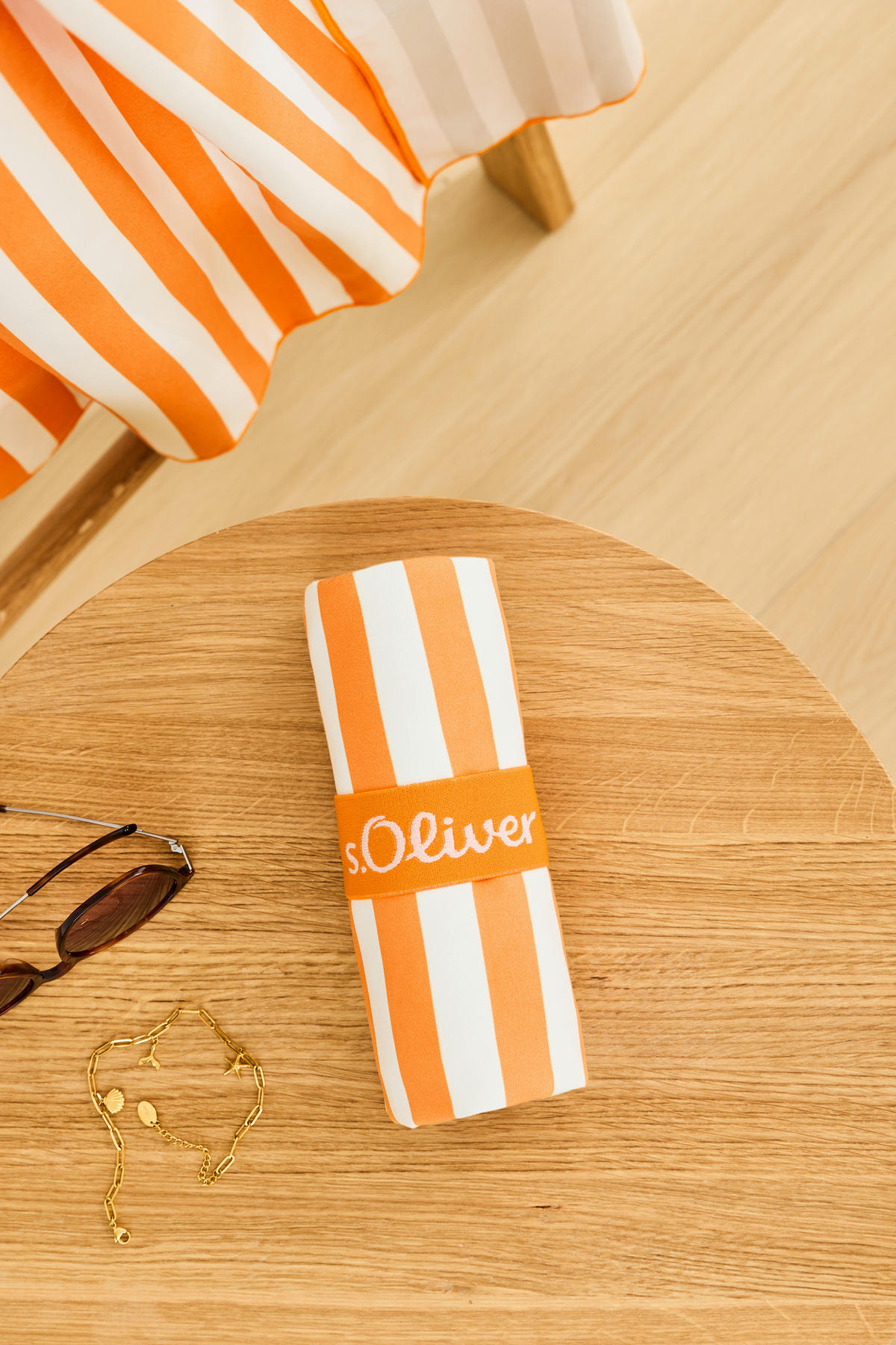 SPORTHANDTUCH SPORTS Grau, Naturfarben, Orange  - Naturfarben/Orange, Basics, Textil (90/180cm) - S. Oliver