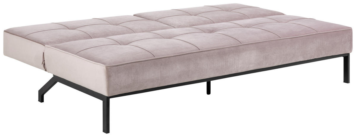 SCHLAFSOFA in Textil Rosa  - Schwarz/Rosa, Trend, Textil/Metall (198/87/95cm) - MID.YOU