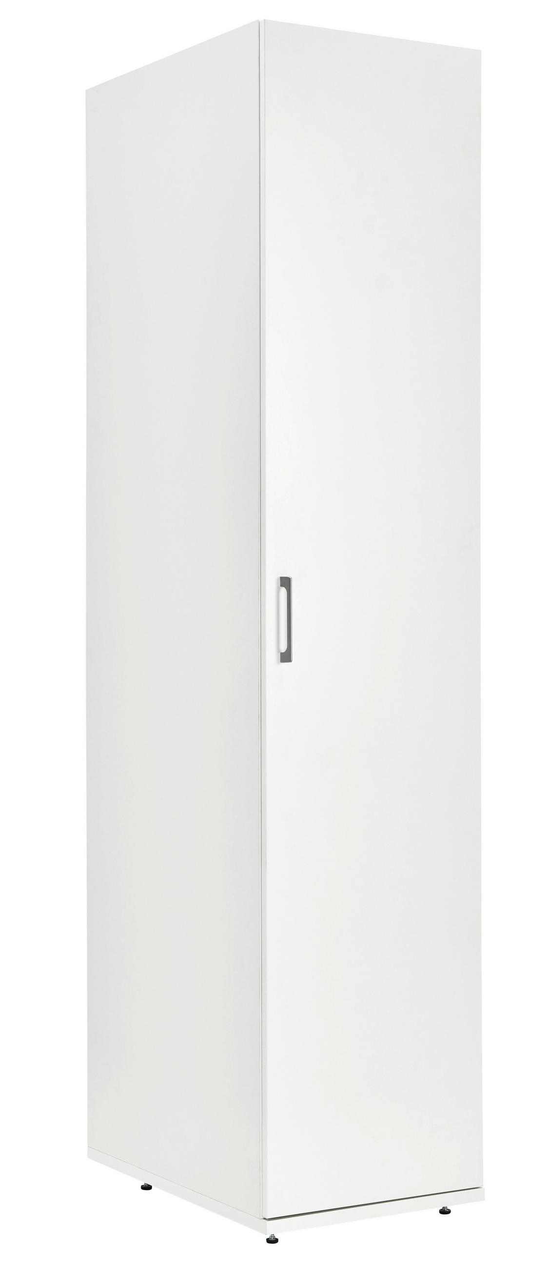 MEHRZWECKSCHRANK 45/206/65,5 cm  in Weiß  - Silberfarben/Weiß, Design, Holzwerkstoff/Metall (45/206/65,5cm)