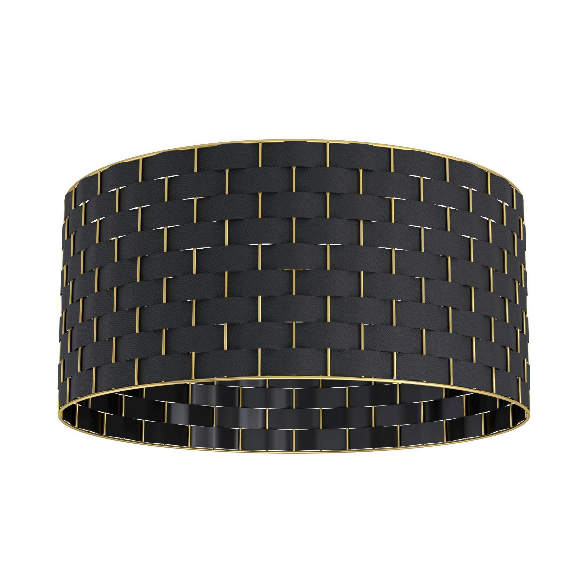 DECKENLEUCHTE 48/25 cm   - Messingfarben/Schwarz, Design, Textil/Metall (48/25cm) - Eglo