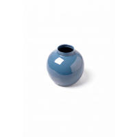 DEKOVASE  - Dunkelblau, Basics, Metall (19/17cm) - FYNCH-HATTON