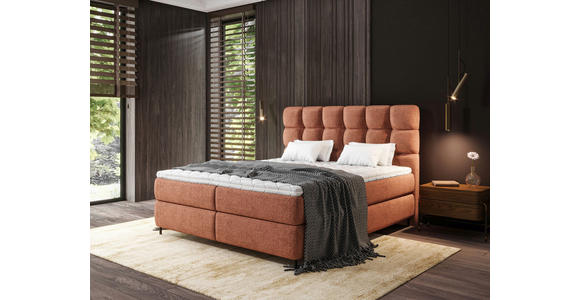 BOXSPRINGBETT 180/200 cm  in Rostfarben  - Rostfarben/Schwarz, Basics, Holzwerkstoff/Textil (180/200cm) - Esposa