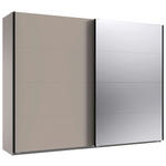 SCHWEBETÜRENSCHRANK  in Graphitfarben, Sahara  - Schwarz/Graphitfarben, Design, Glas/Holzwerkstoff (270/208/65cm) - Carryhome