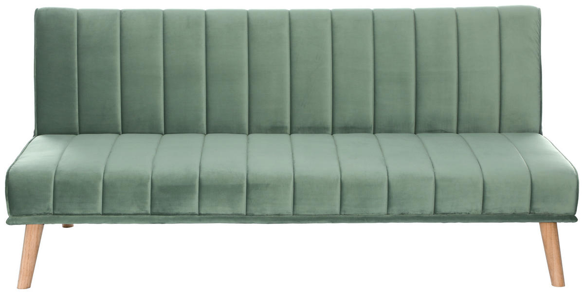 SCHLAFSOFA Samt Mintgrün  - Naturfarben/Mintgrün, Design, Holz/Textil (180/81/86cm) - P & B