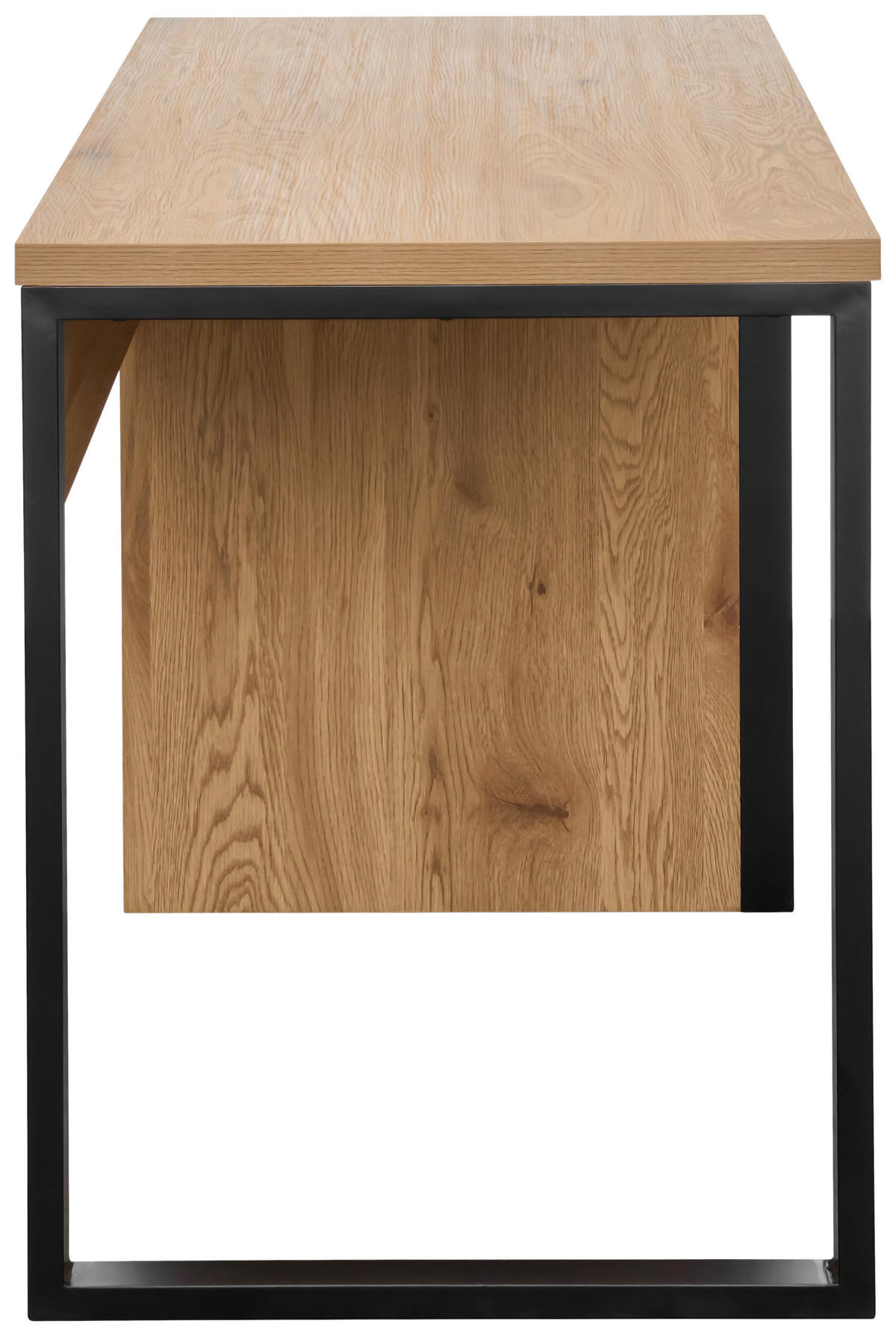 ÍRÓASZTAL  - tölgyfa színű/fekete, Modern, faalapú anyag/fém (140/59/76cm) - Livetastic