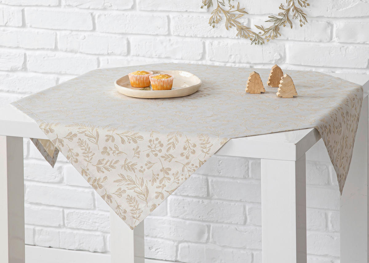 ASZTALTERÍTŐ   - aranyszínű, Basics, textil (90/90cm)