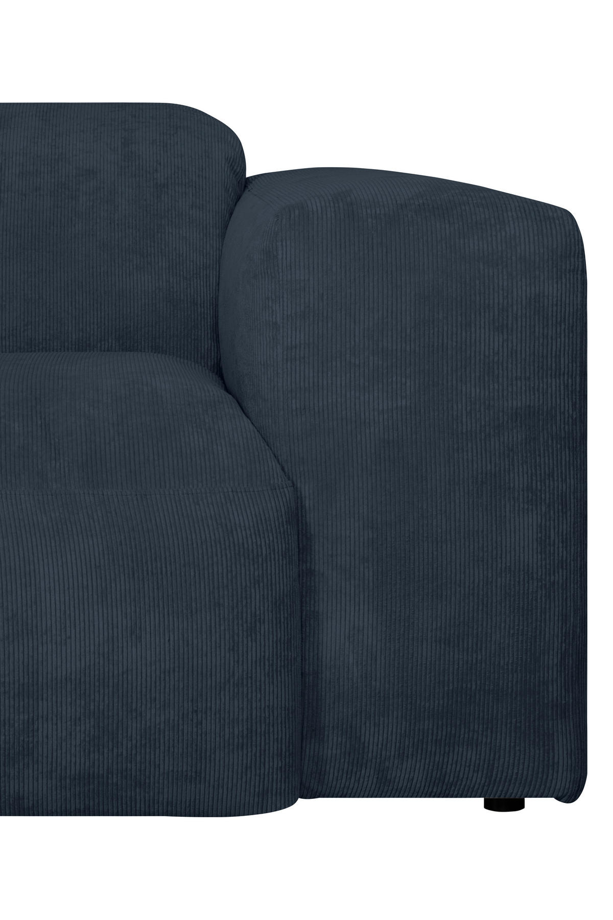 ECKSOFA HANNAH Blau Cord  - Blau/Schwarz, Design, Kunststoff/Textil (170/343cm) - MID.YOU