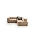 ECKSOFA in Echtleder Hellbraun  244/255 cm  - Hellbraun/Schwarz, Design, Leder/Metall (244/255cm) - Emilio Belluti