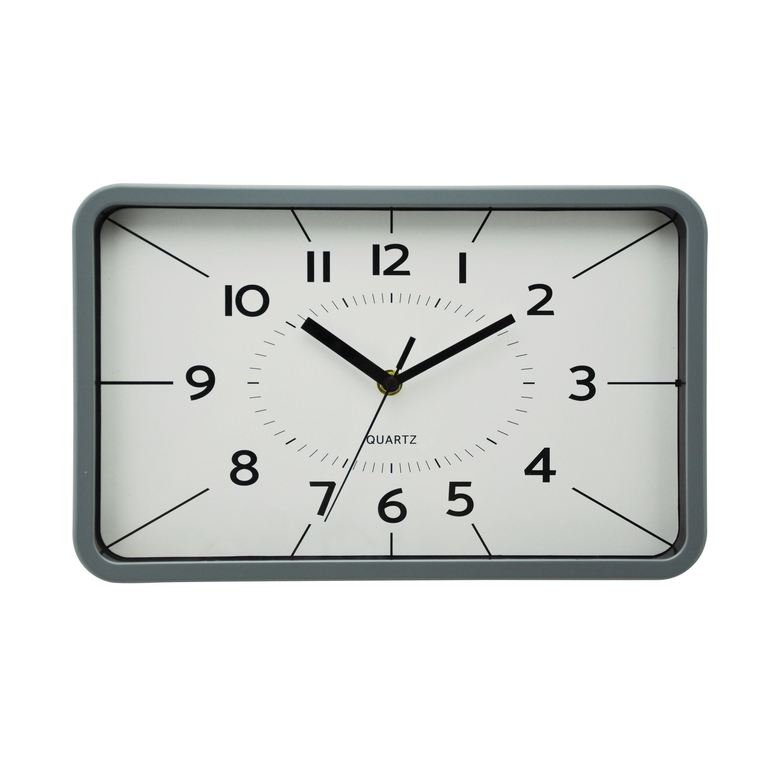 ZIDNI SAT 32,5/20,5 cm - siva, Osnovno, staklo/metal (32,5/20,5cm) - Ambia Home