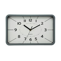 NÁSTĚNNÉ HODINY, šedá, 32,5/20,5 cm - šedá, Basics, kov/plast (32,5/20,5cm) - Ambia Home