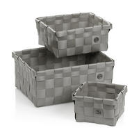 KORBSET 3-teilig  - Grau, Basics, Kunststoff (24,00/31,00/14,00cm) - Kela