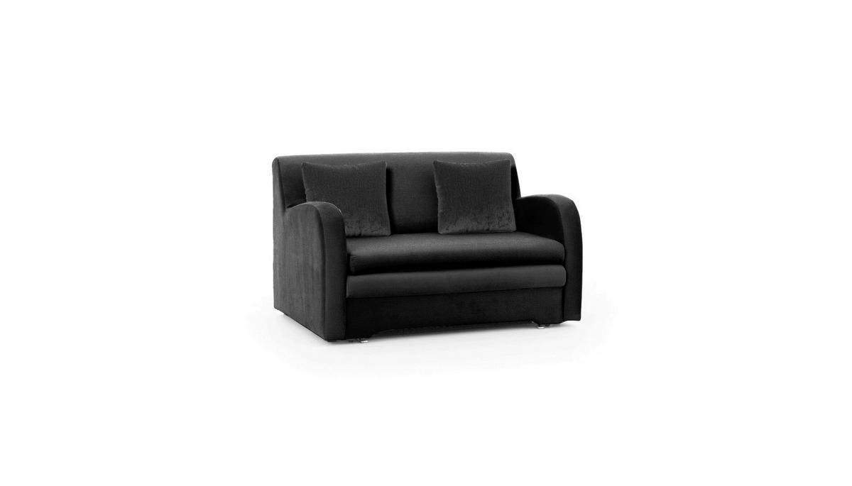 SCHLAFSOFA  mit Samt Blau  - Blau/Schwarz, Design, Kunststoff/Textil (244/97/97cm) - MID.YOU