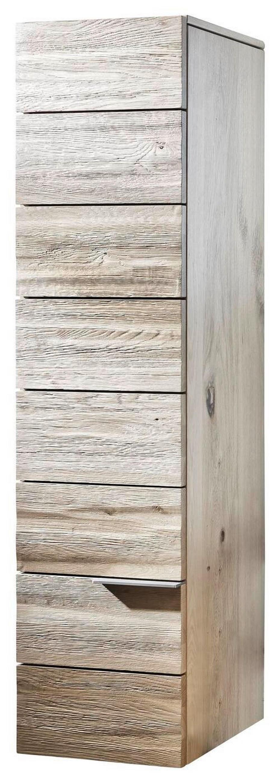 MIDISCHRANK 32/128/35 cm  - Eichefarben/Silberfarben, Natur, Glas/Holz (32/128/35cm) - Voglauer