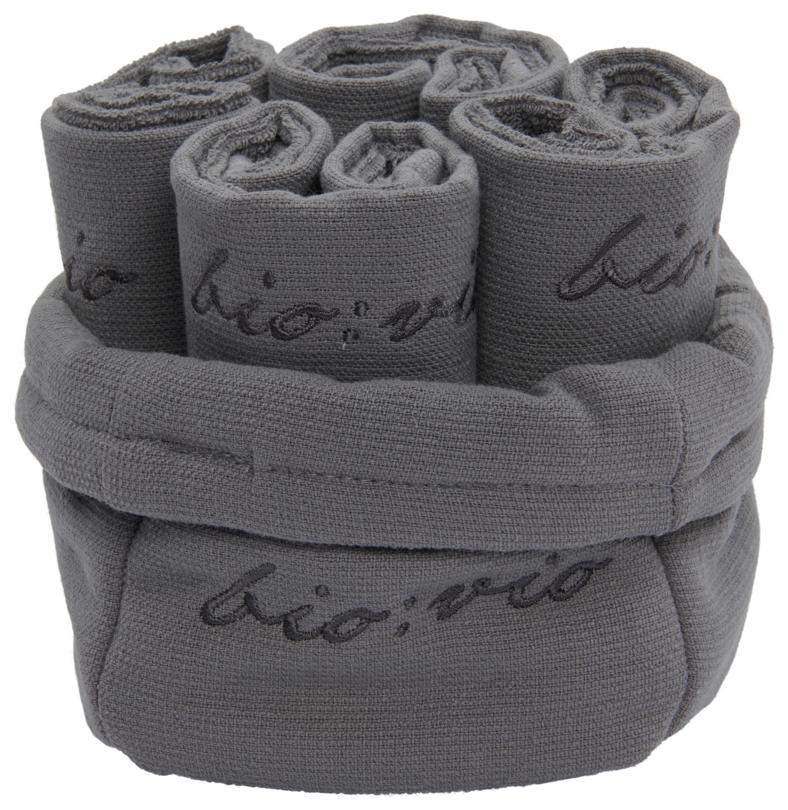 SEIFTUCHSET Bonita Anthrazit 4-teilig 30/30 cm  - Anthrazit, KONVENTIONELL, Textil (30/30cm) - Bio:Vio