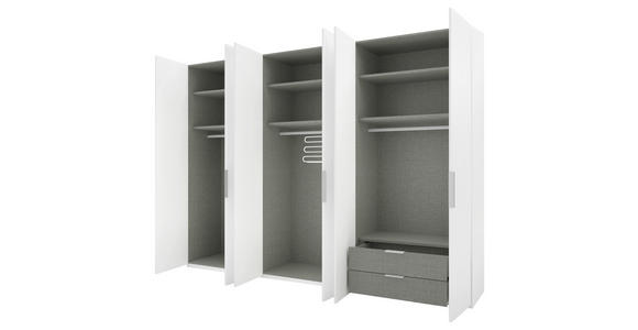 DREHTÜRENSCHRANK 300/223/62 cm 6-türig Weiß - Alufarben/Weiß, KONVENTIONELL, Holzwerkstoff/Metall (300/223/62cm) - Novel