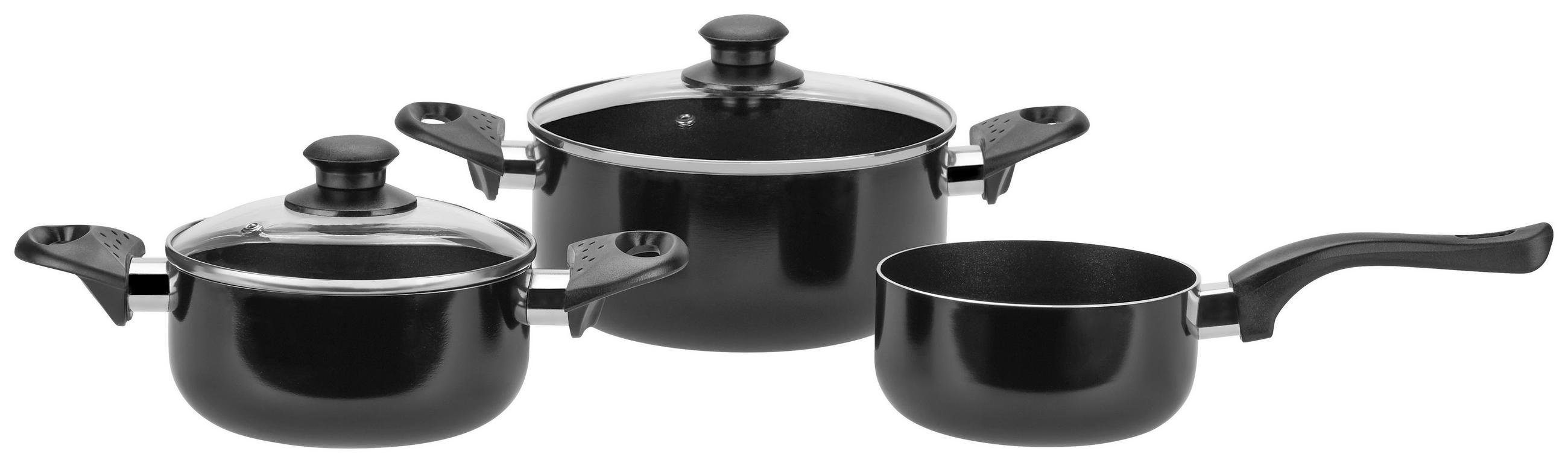 SET DE OALE 5 piese  - străveziu/negru, Basics, sticlă/metal - Luca Bessoni