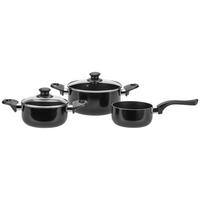 SET DE OALE 5 piese  - străveziu/negru, Basics, sticlă/metal - Luca Bessoni