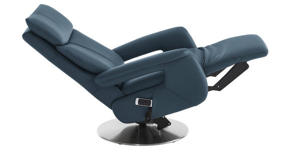 RELAXSESSEL in Leder Blau - Blau/Edelstahlfarben, Design, Leder/Metall (78/112/85cm) - Cantus