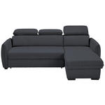 ECKSOFA  in Flachgewebe Dunkelgrau  - Dunkelgrau/Schwarz, MODERN, Kunststoff/Textil (182/237cm) - Carryhome