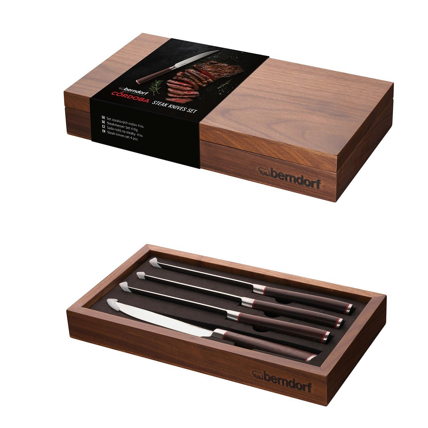 STEAKBESTECK   - Silberfarben, Basics, Holz/Metall (29/5.2/15.5cm) - Berndorf
