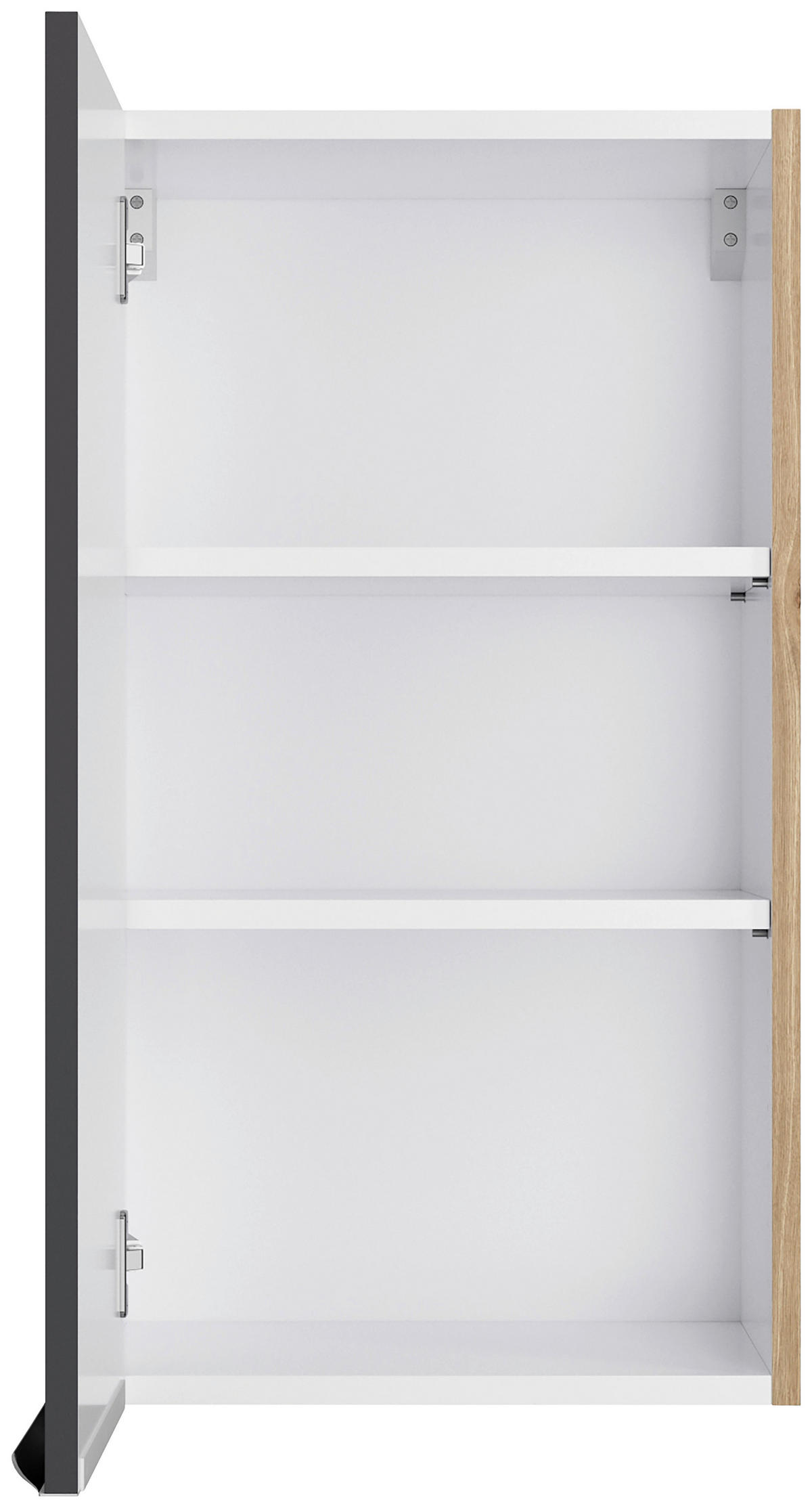 KÜCHENLEERBLOCK 270 cm   in Anthrazit, Eichefarben  - Edelstahlfarben/Eichefarben, Basics, Holzwerkstoff/Metall (270cm) - Optifit