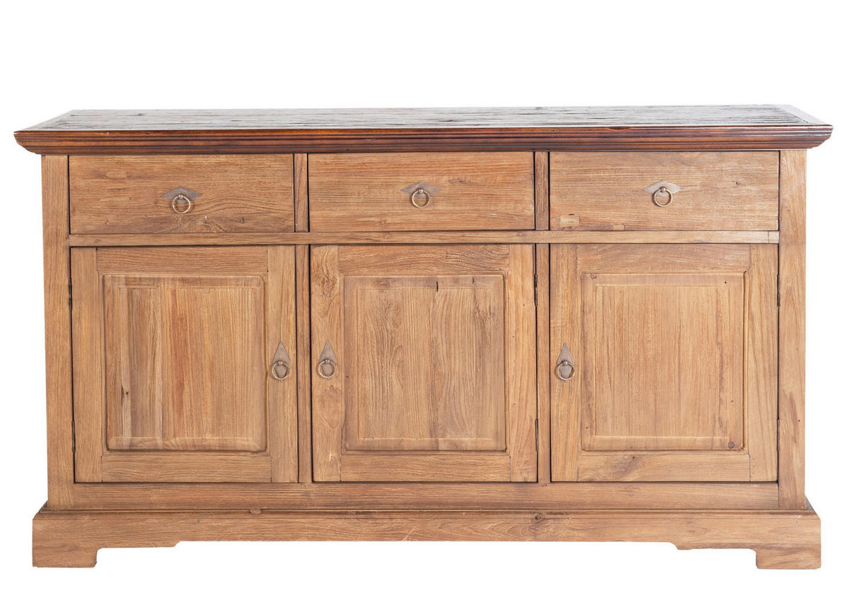 SIDEBOARD  148/83,50/44 cm 3 Schublade(n)  - Messingfarben/Naturfarben, Design, Holz/Metall (148/83,50/44cm) - MID.YOU