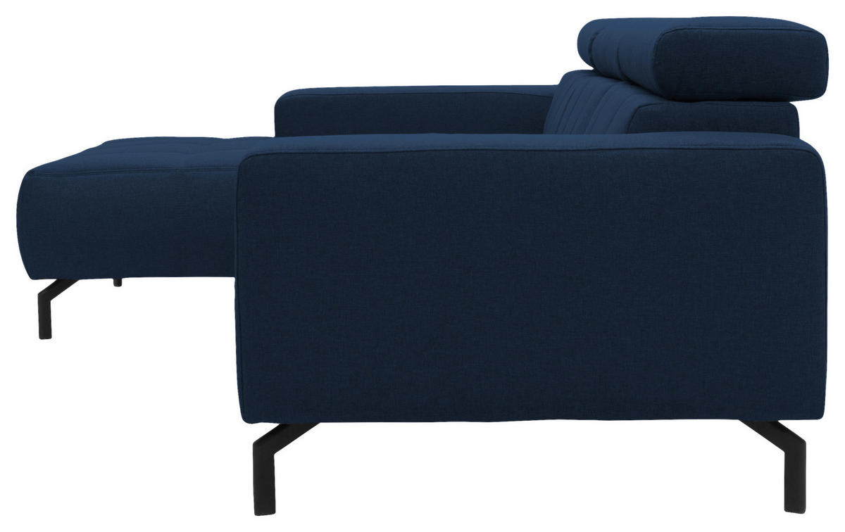 ECKSOFA Dunkelblau Webstoff  - Schwarz/Dunkelblau, Design, Textil/Metall (175/292cm) - MID.YOU