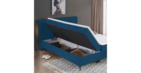 BOXBETT 180/200 cm in Blau - Blau/Schwarz, Design, Holz/Holzwerkstoff (180/200cm) - Xora