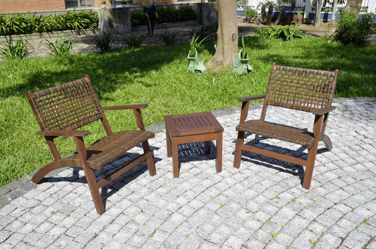 BALKONSET  - Dunkelbraun, Basics, Holz (40/40/35cm) - Gardenson