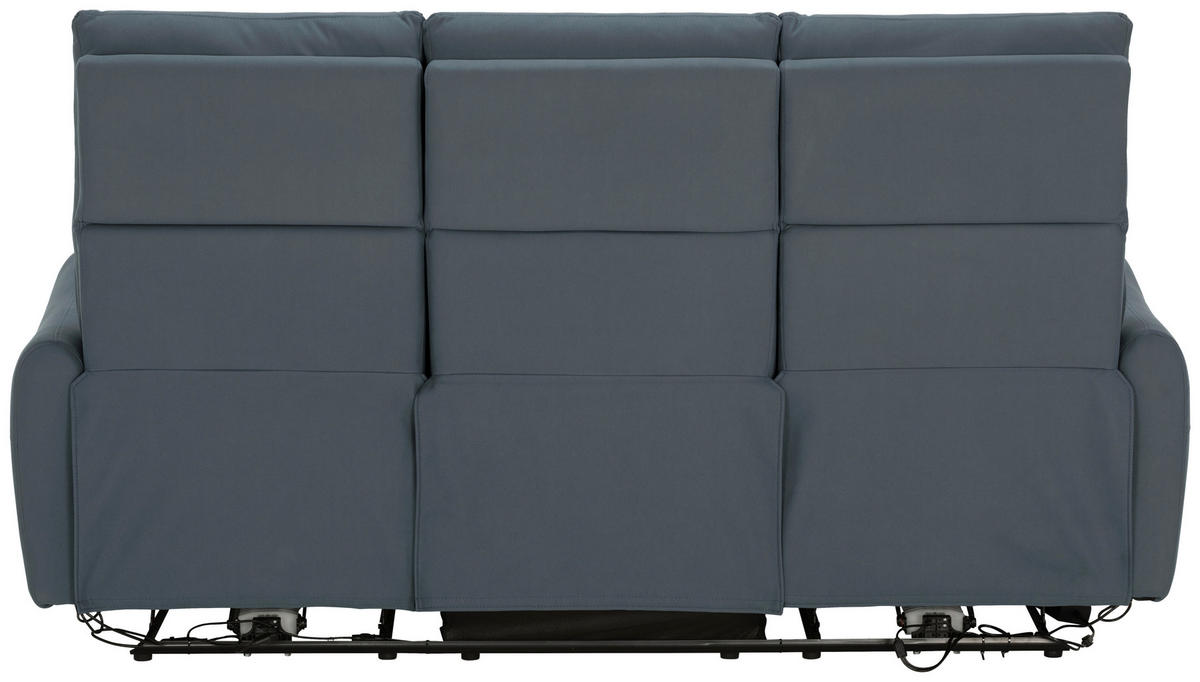 SITZGARNITUR Mikrofaser Dunkelblau  - Schwarz/Dunkelblau, KONVENTIONELL, Textil/Metall - Livetastic