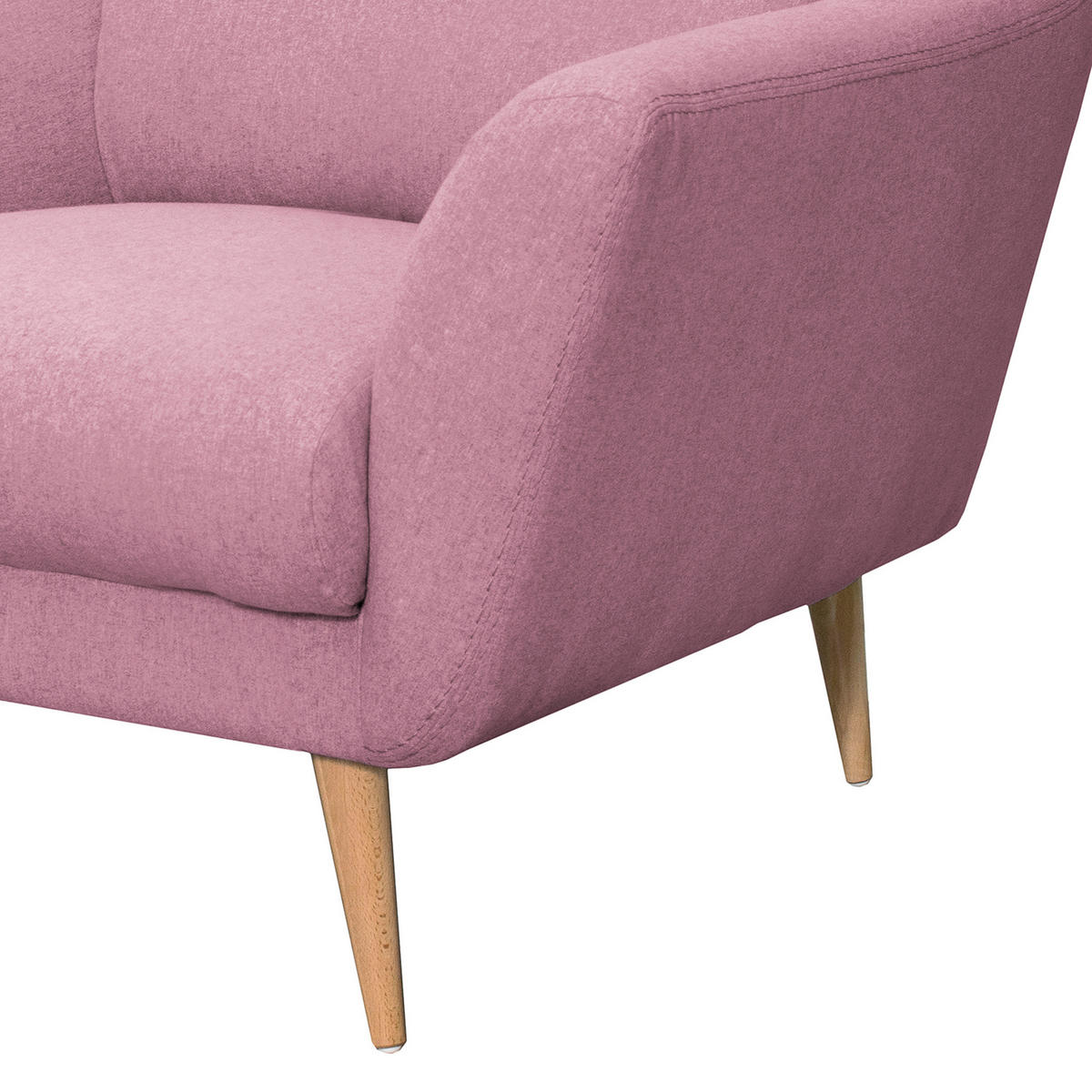 SESSEL in Webstoff Rosa  - Buchefarben/Rosa, Design, Holz/Textil (92/87/88cm) - Livetastic