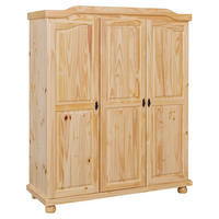 DREHTÜRENSCHRANK 150/180/56 cm,  in Naturfarben, 3 Tür(en)  - Schwarz/Naturfarben, LIFESTYLE, Holz/Metall (150/180/56cm) - MID.YOU