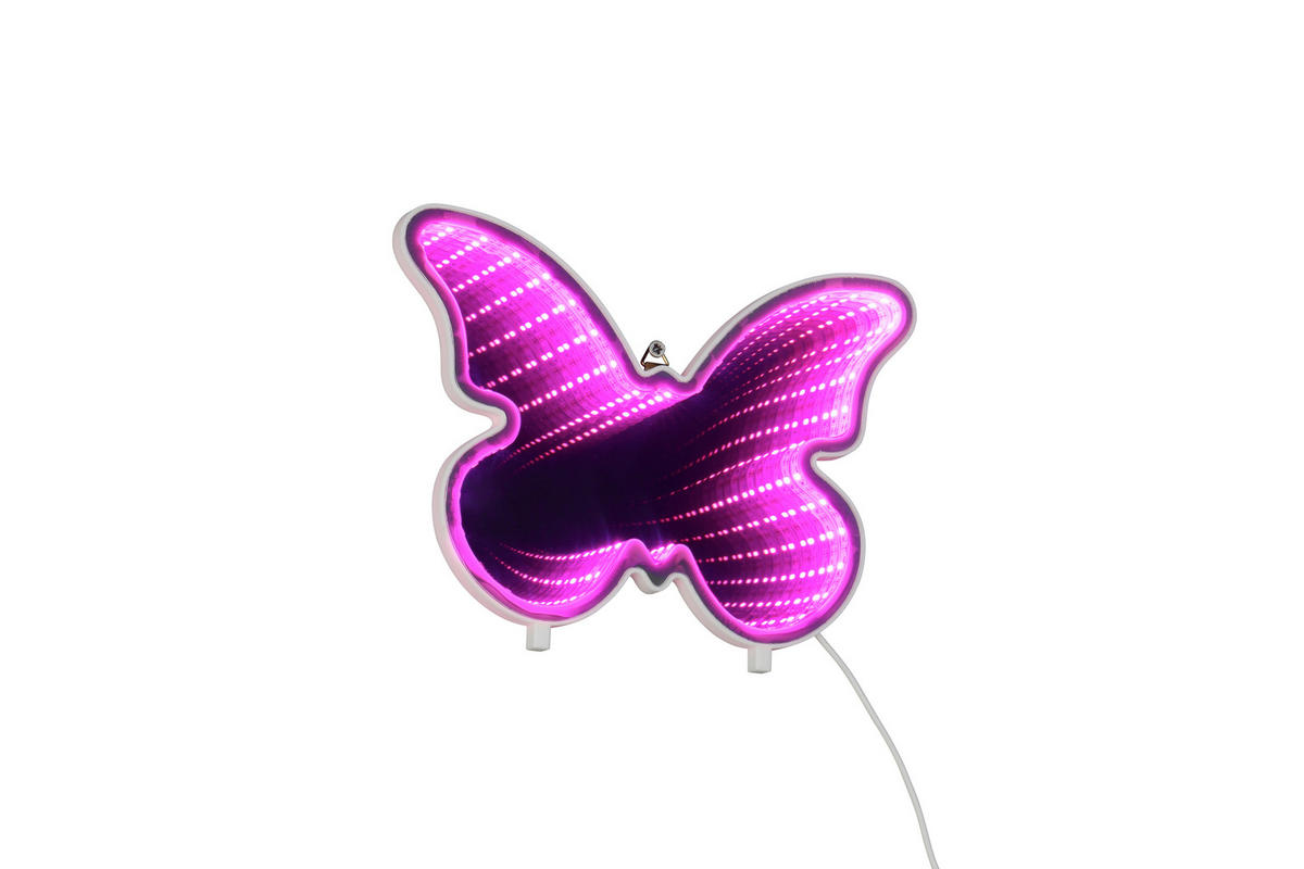 LED-WANDLEUCHTE Papillon 27/26/6 cm   - Transparent/Weiß, LIFESTYLE, Kunststoff (27/26/6cm)