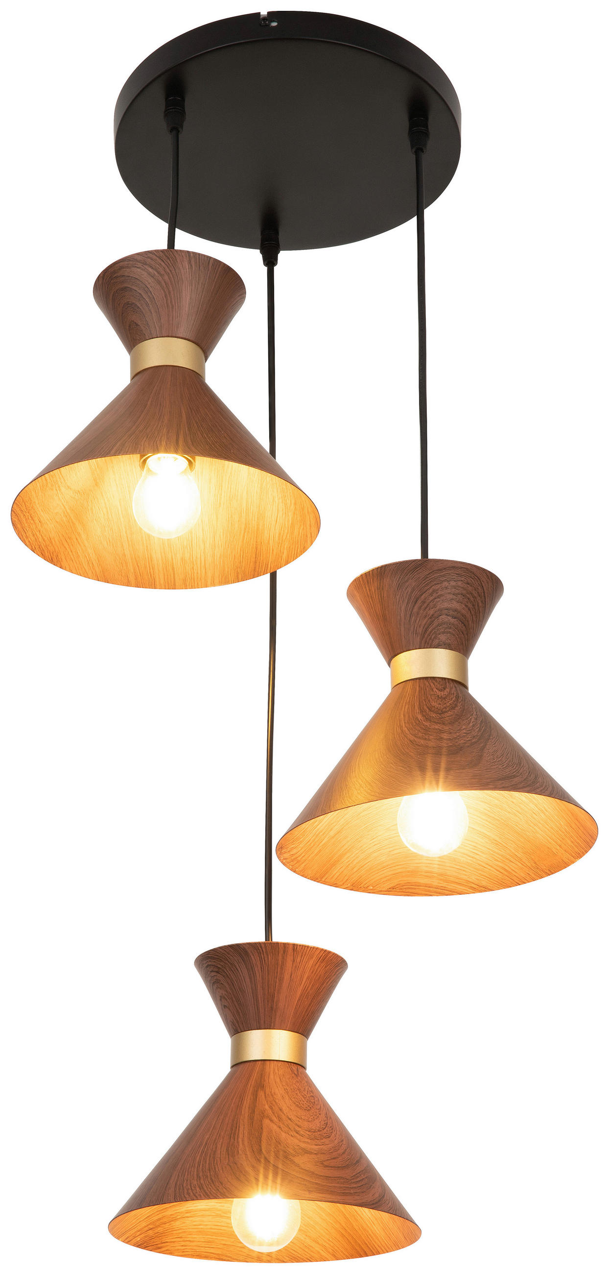 HÄNGELEUCHTE 64,5/132,5 cm   - Walnussfarben, Trend, Metall (64,5/132,5cm) - Novel