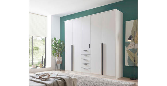 KLEIDERSCHRANK  in Weiß  - Schwarz/Weiß, KONVENTIONELL, Holzwerkstoff/Kunststoff (225/210/52cm) - Carryhome