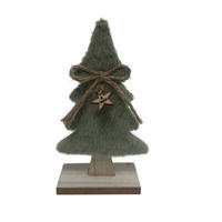 DEKORAČNÍ STROMEK - zelená/přírodní barvy, Lifestyle, kompozitní dřevo/textil (10/18/5cm) - X-Mas