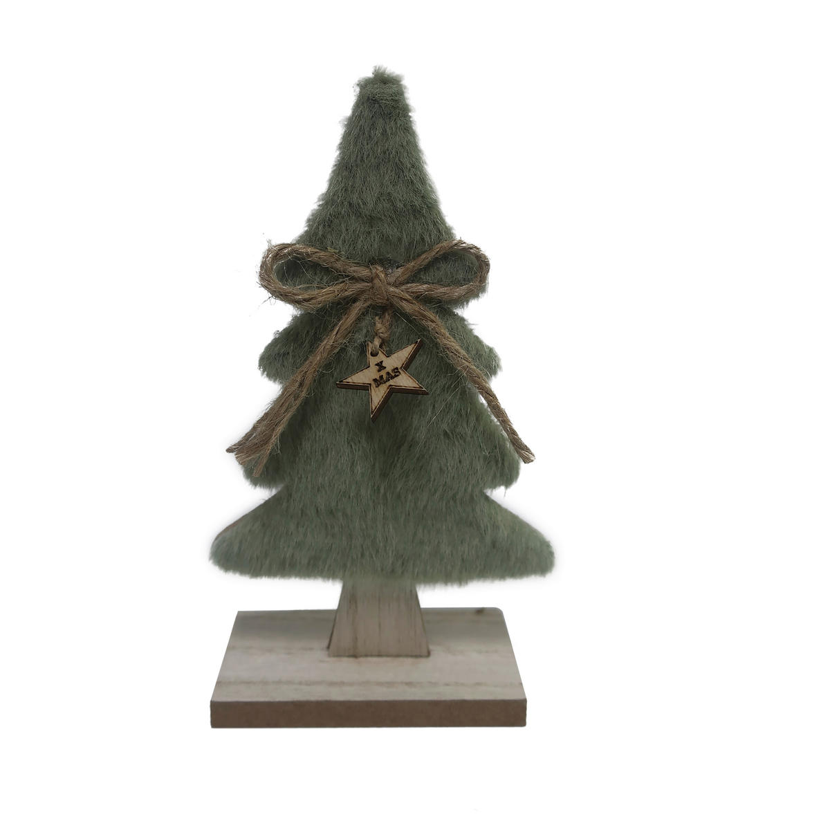 DEKORAČNÍ STROMEK - zelená/přírodní barvy, Lifestyle, kompozitní dřevo/textil (10/18/5cm) - X-Mas