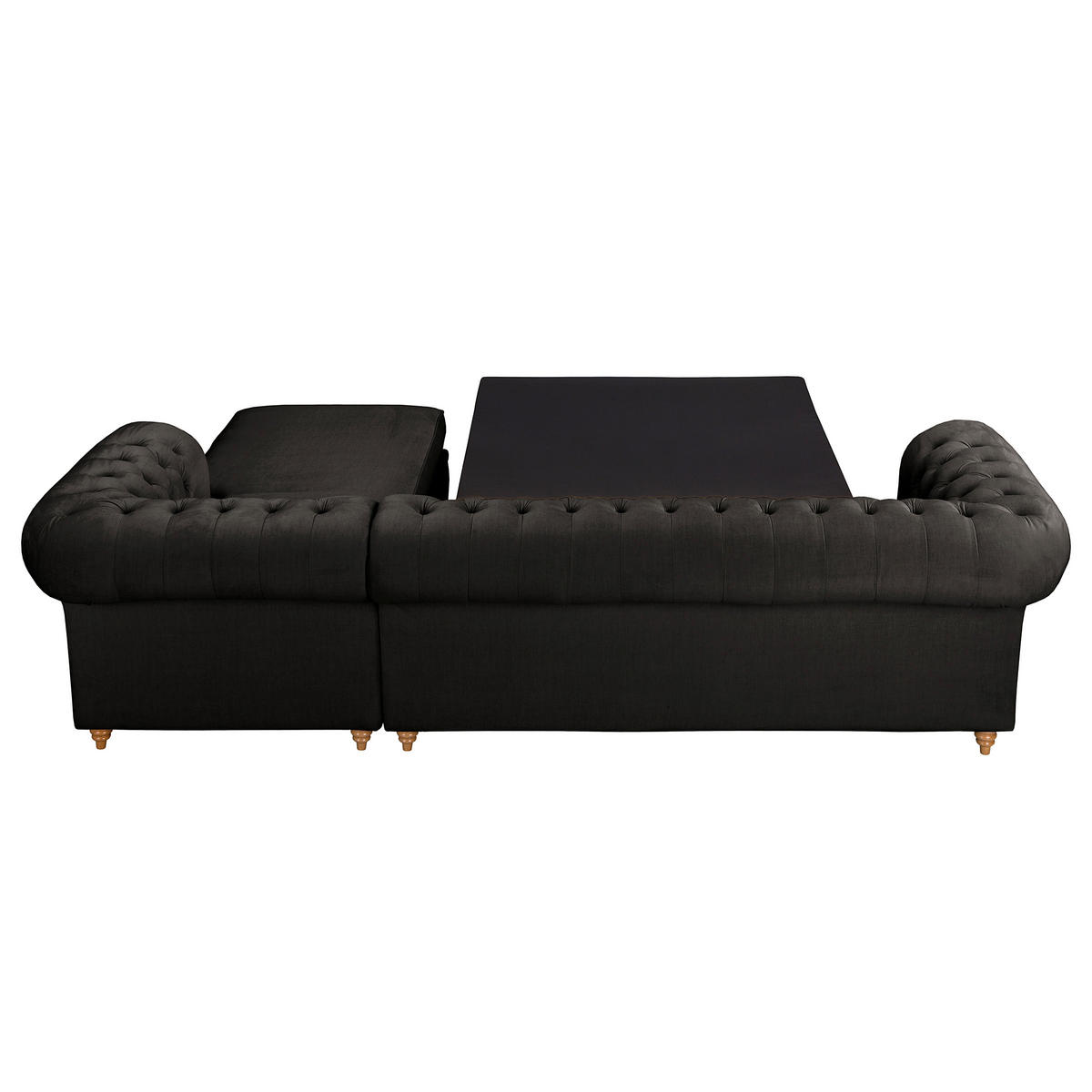 ECKSOFA Laura in Mikrofaser Anthrazit  284/182 cm  - Anthrazit/Creme, Design, Holz/Textil (284/182cm) - P & B